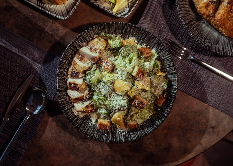 Classic Caesar Salad with romaine, croutons and parmesan