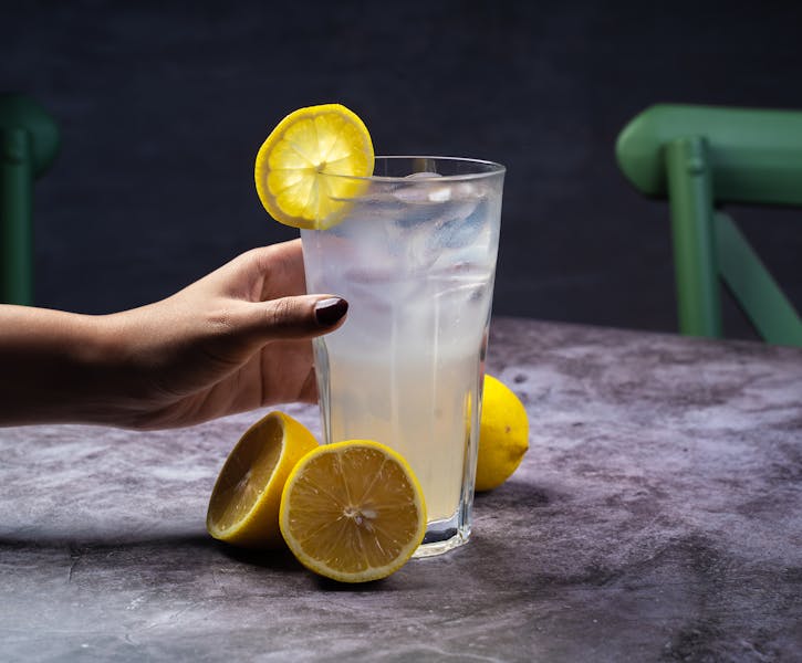 Fresh-squeezed lemonade with mint and ice